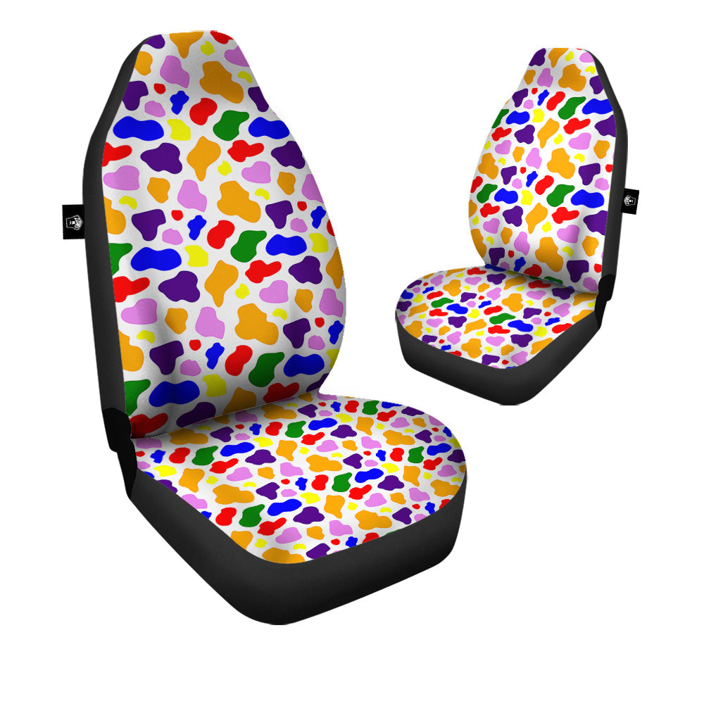Rainbow Cow Print Pattern Car Seat Covers-grizzshop