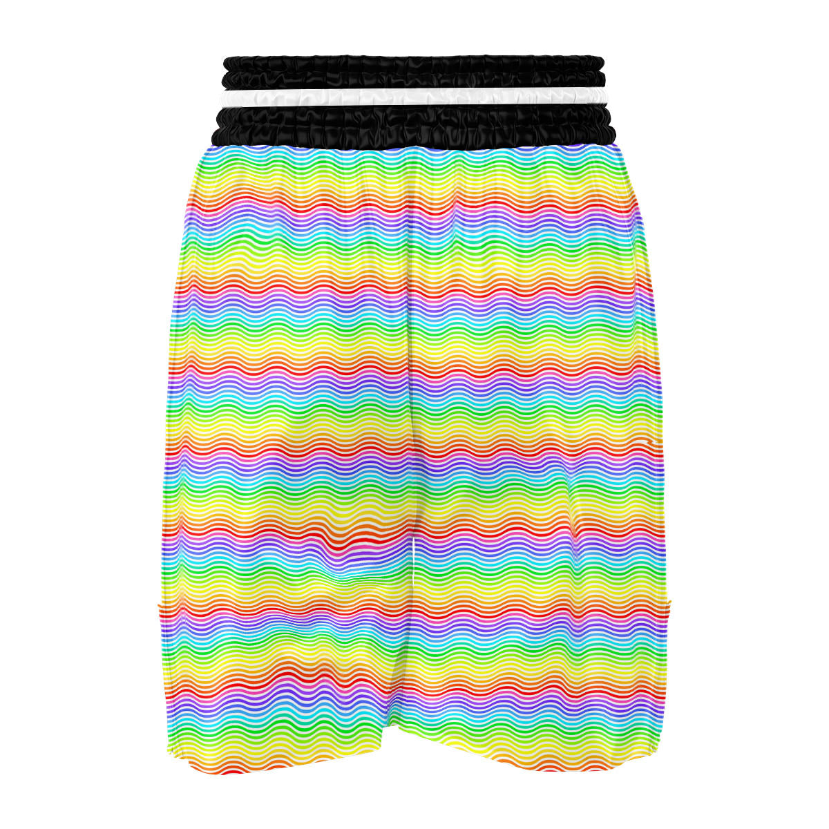 Rainbow Curved Print Pattern Boxing Shorts-grizzshop