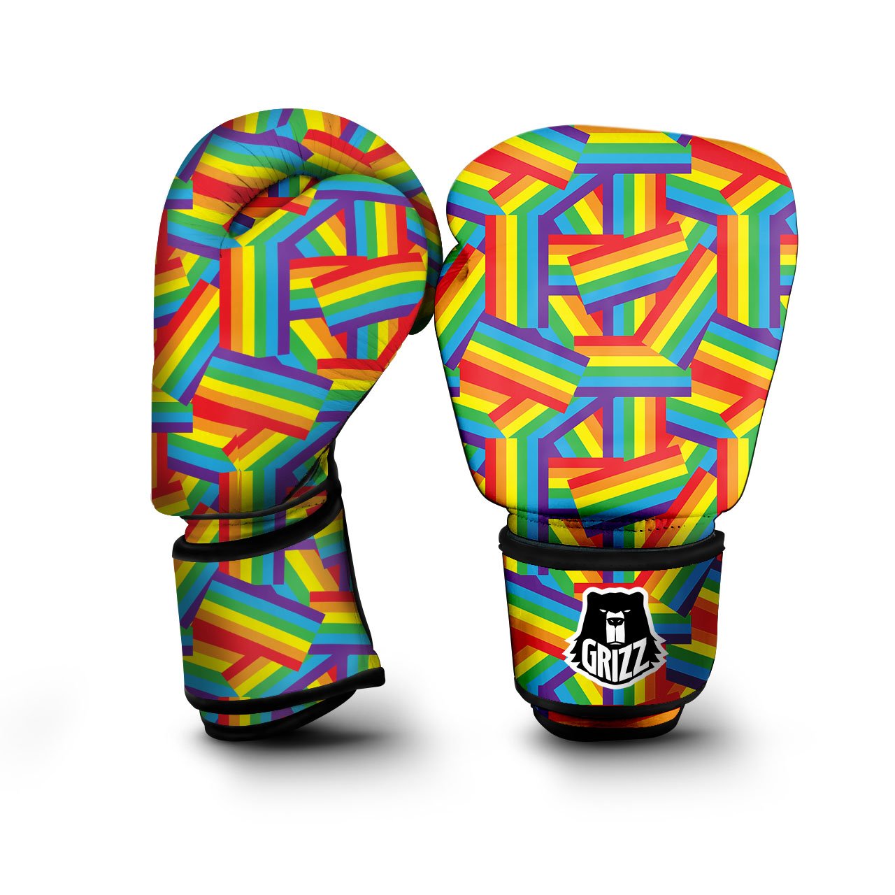 Rainbow Flag LGBT Pride Pattern Boxing Gloves-grizzshop