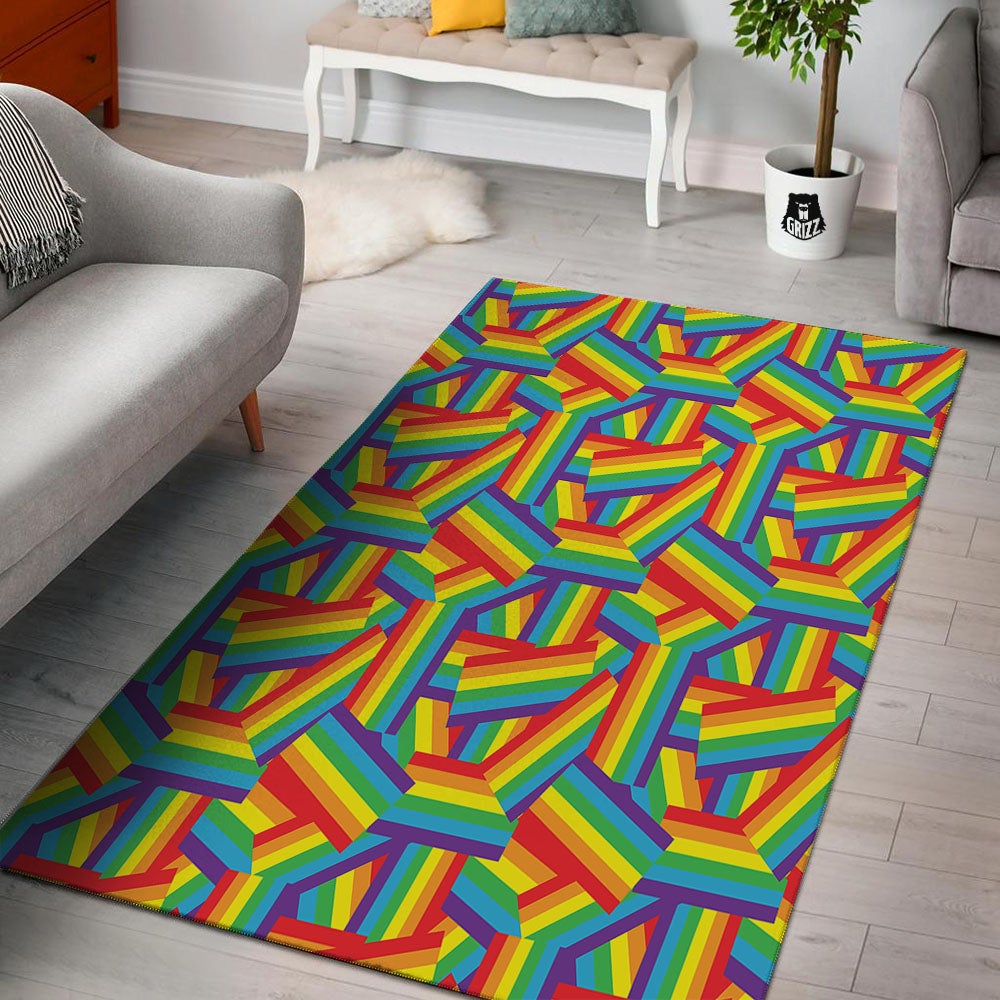 Rainbow Flag LGBT Pride Pattern Floor Mat-grizzshop