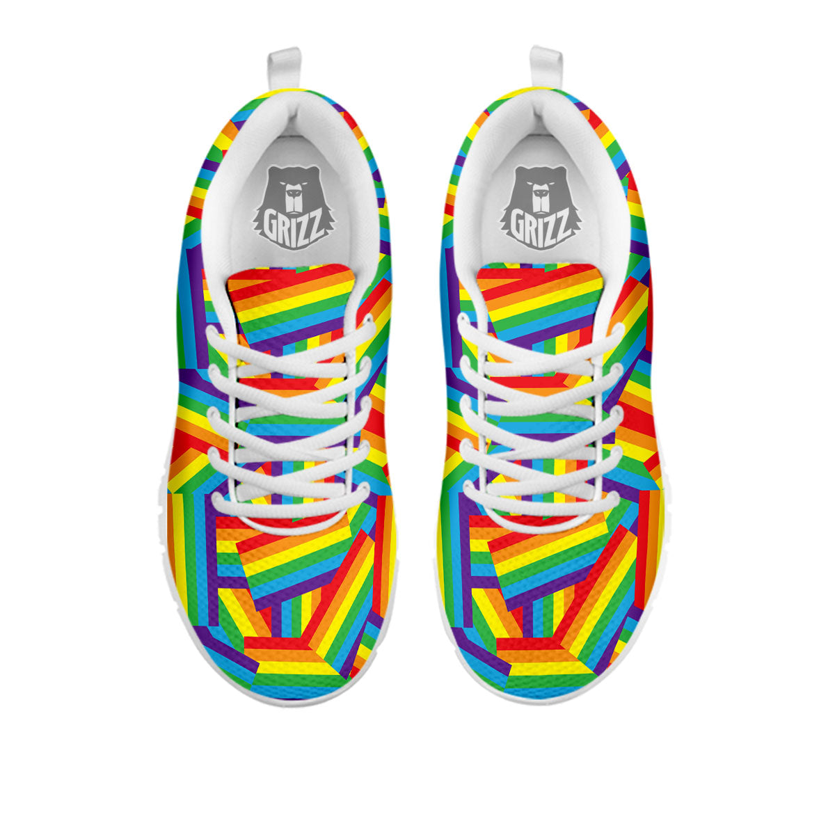 Rainbow Flag LGBT Pride Pattern White Sneaker-grizzshop