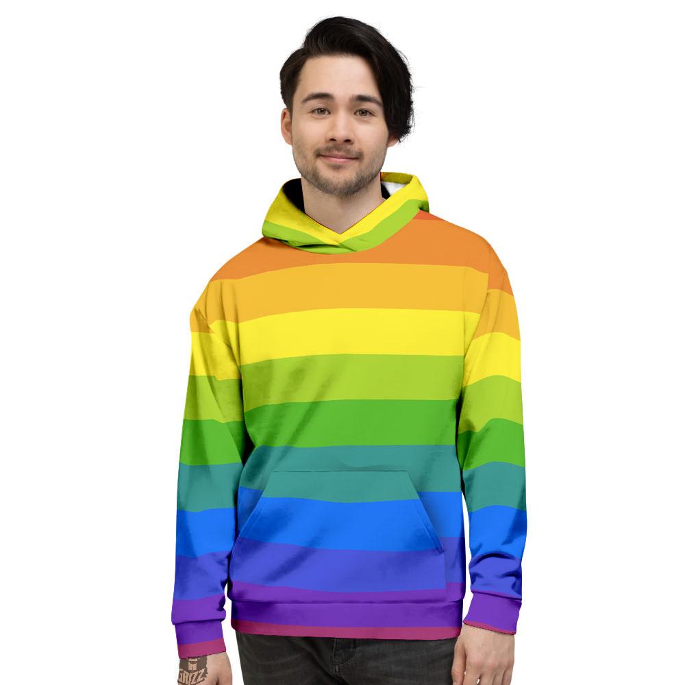 Rainbow Flag LGBT Pride Print Men's Hoodie-grizzshop
