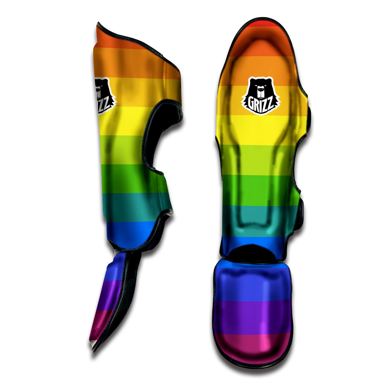 Rainbow Flag LGBT Pride Print Muay Thai Shin Guards-grizzshop