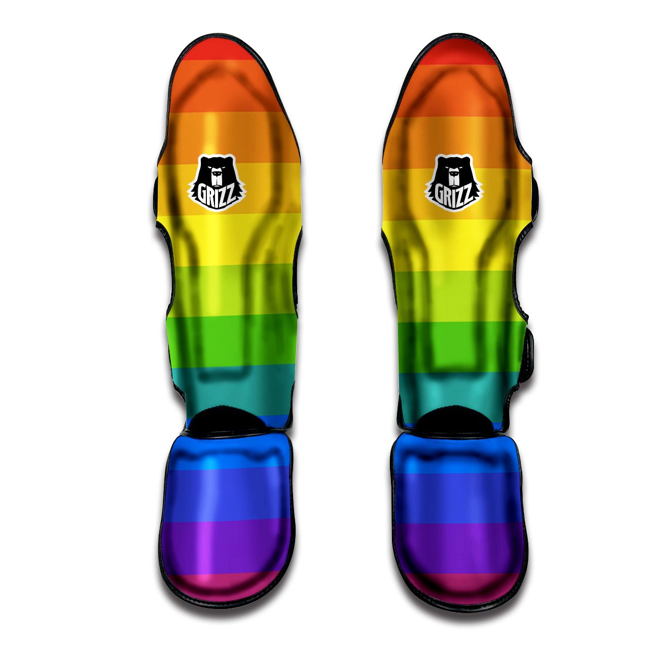 Rainbow Flag LGBT Pride Print Muay Thai Shin Guards-grizzshop