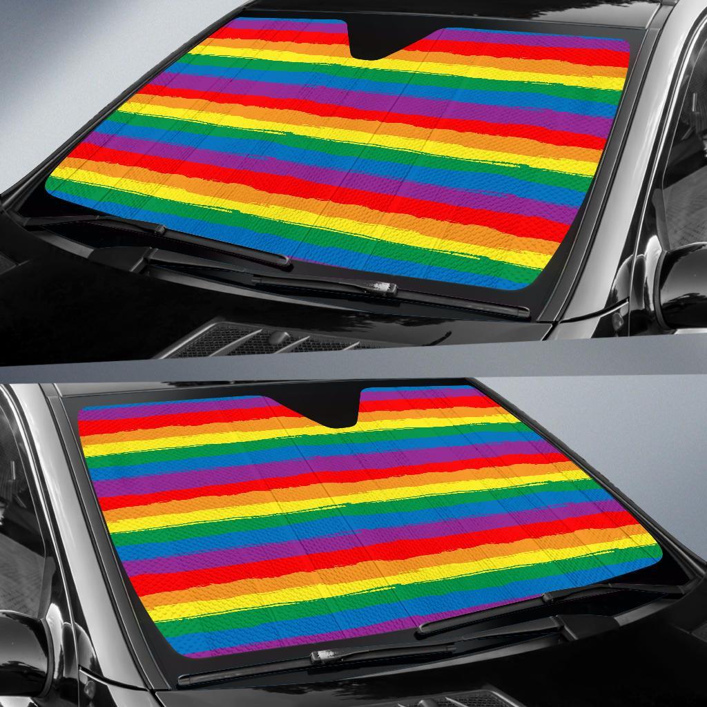 Rainbow Flag Lgbt Patterm Print Car Sun Shade-grizzshop