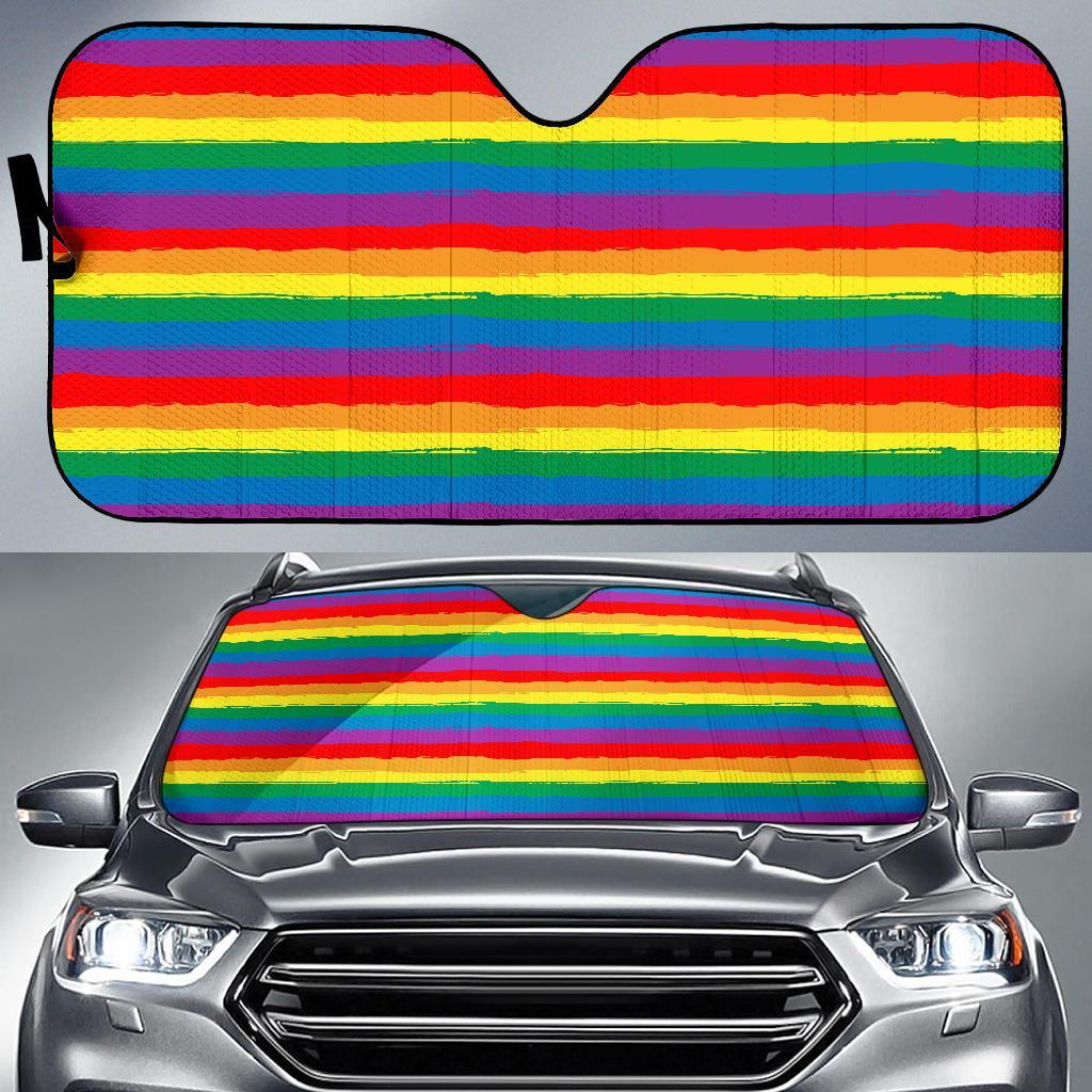 Rainbow Flag Lgbt Patterm Print Car Sun Shade-grizzshop