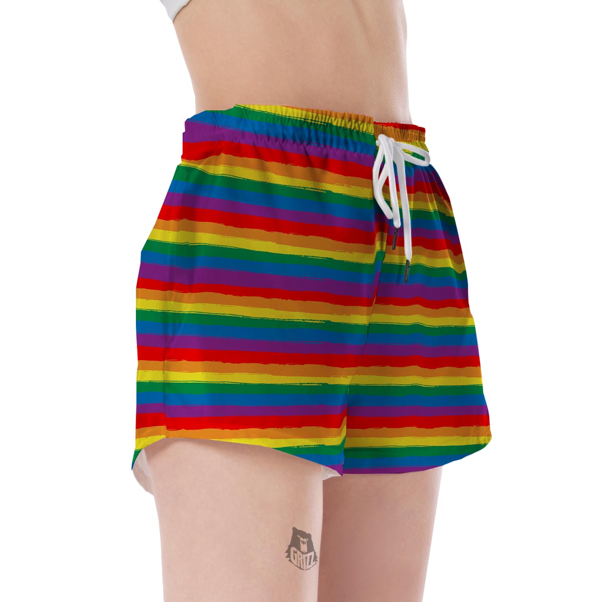 Rainbow Flag Lgbt Patterm Print Women's Shorts-grizzshop
