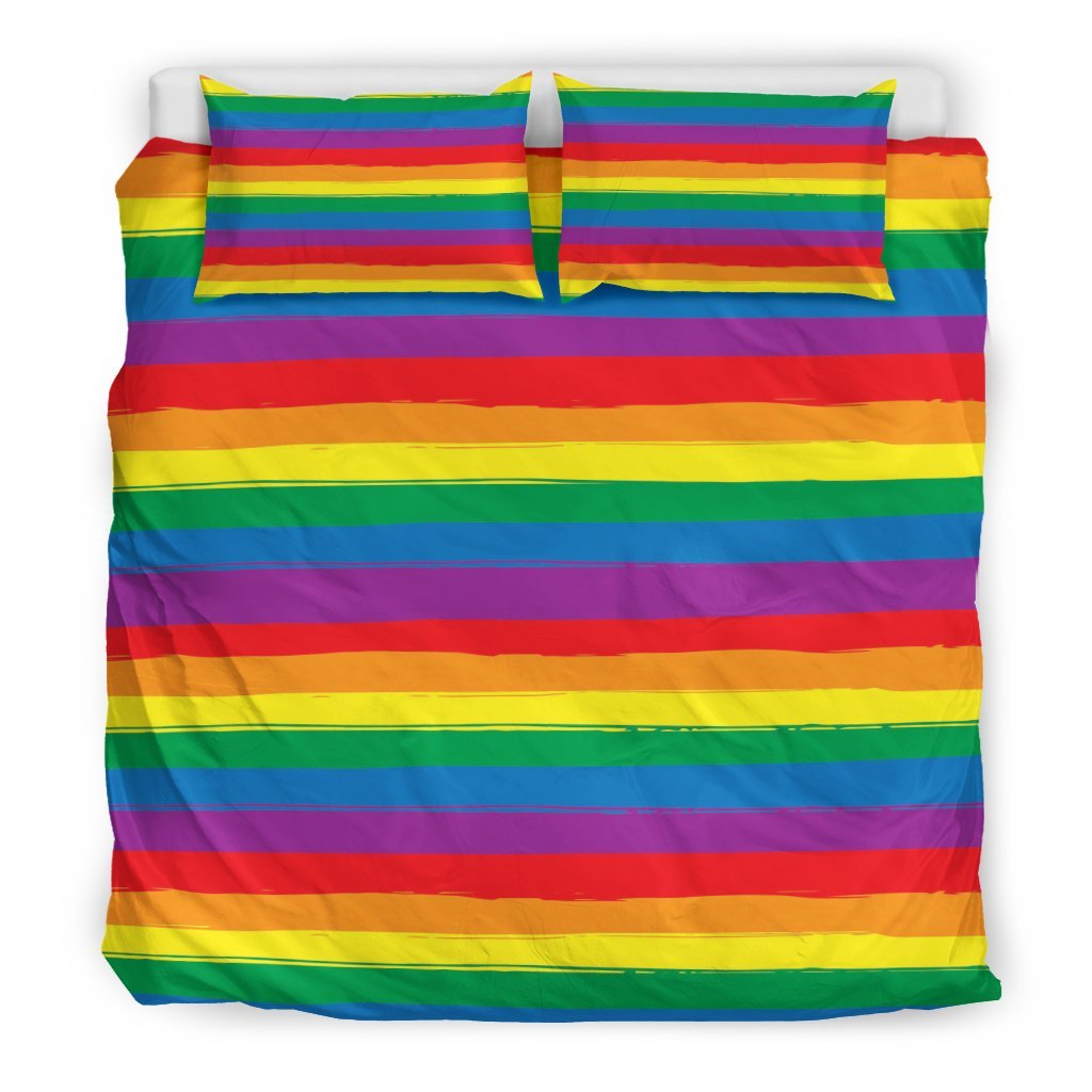 Rainbow Flag Lgbt Pride Pattern Print Duvet Cover Bedding Set-grizzshop