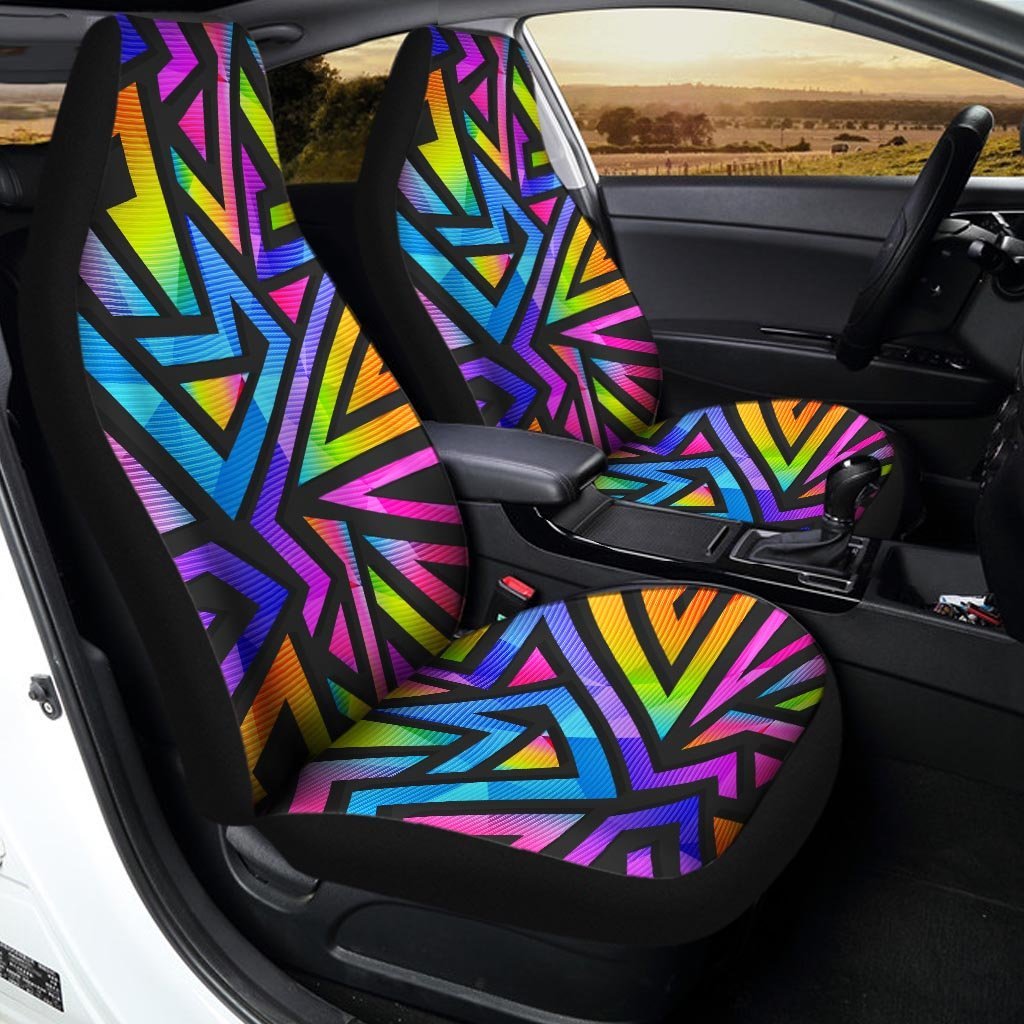Rainbow Geometric Abstract Car Seat Covers-grizzshop