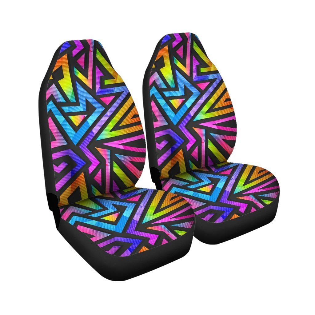Rainbow Geometric Abstract Car Seat Covers-grizzshop