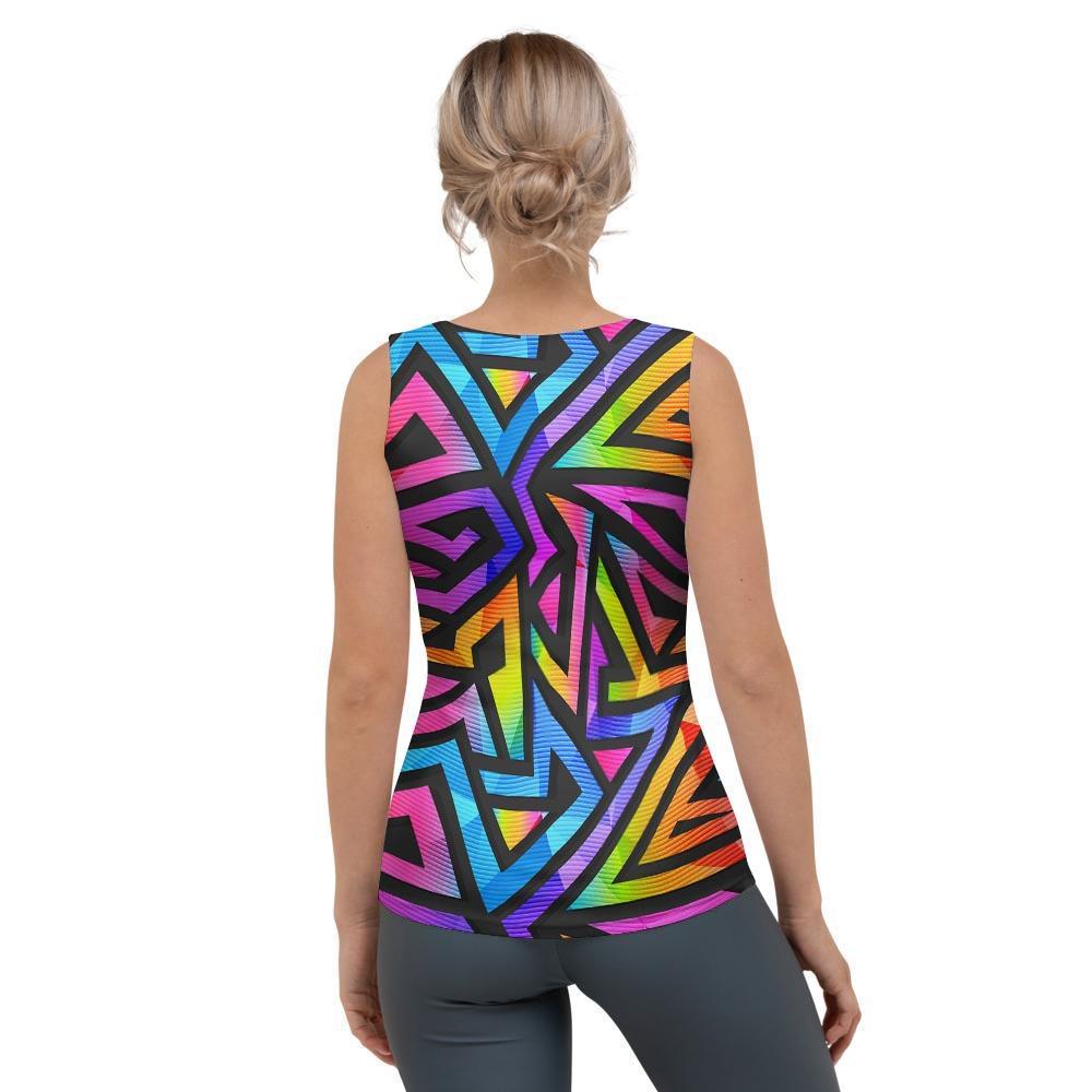 Rainbow Geometric Abstract Women's Tank Top-grizzshop