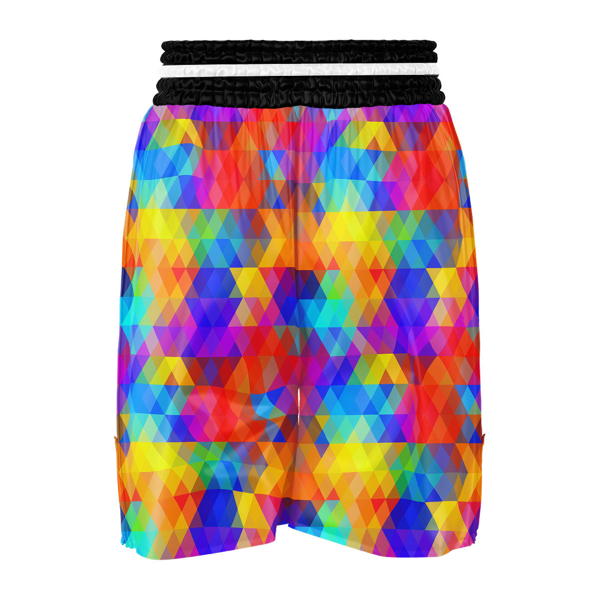 Rainbow Geometric Print Pattern Boxing Shorts-grizzshop