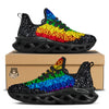 Rainbow Heart Stones LGBT Pride Print Black Running Shoes-grizzshop