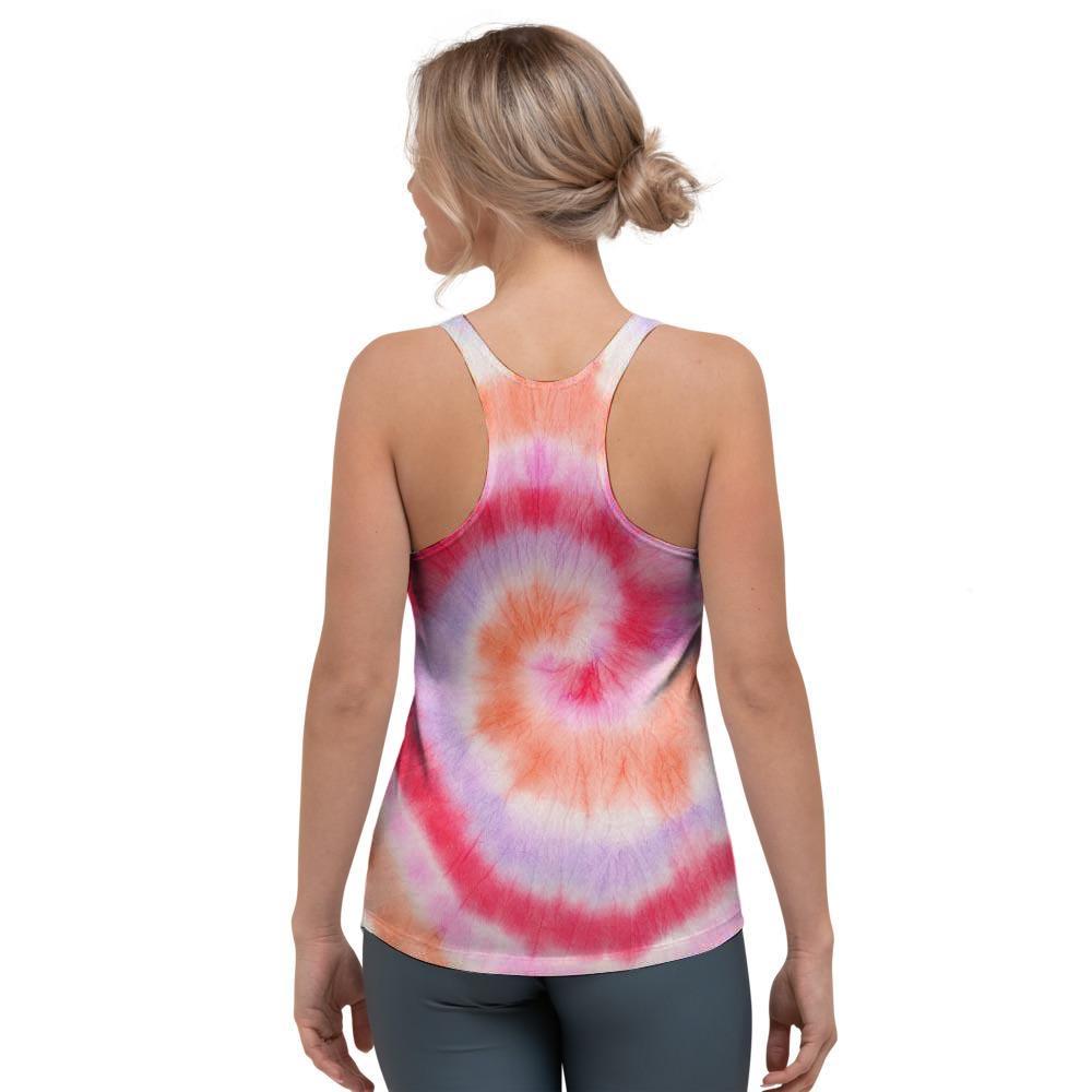 Rainbow Hippie Tie Dye Women's Racerback Tank Top-grizzshop