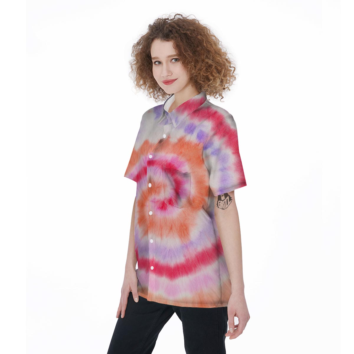 Rainbow Hippie Tie Dye Women's Short Sleeve Shirts-grizzshop