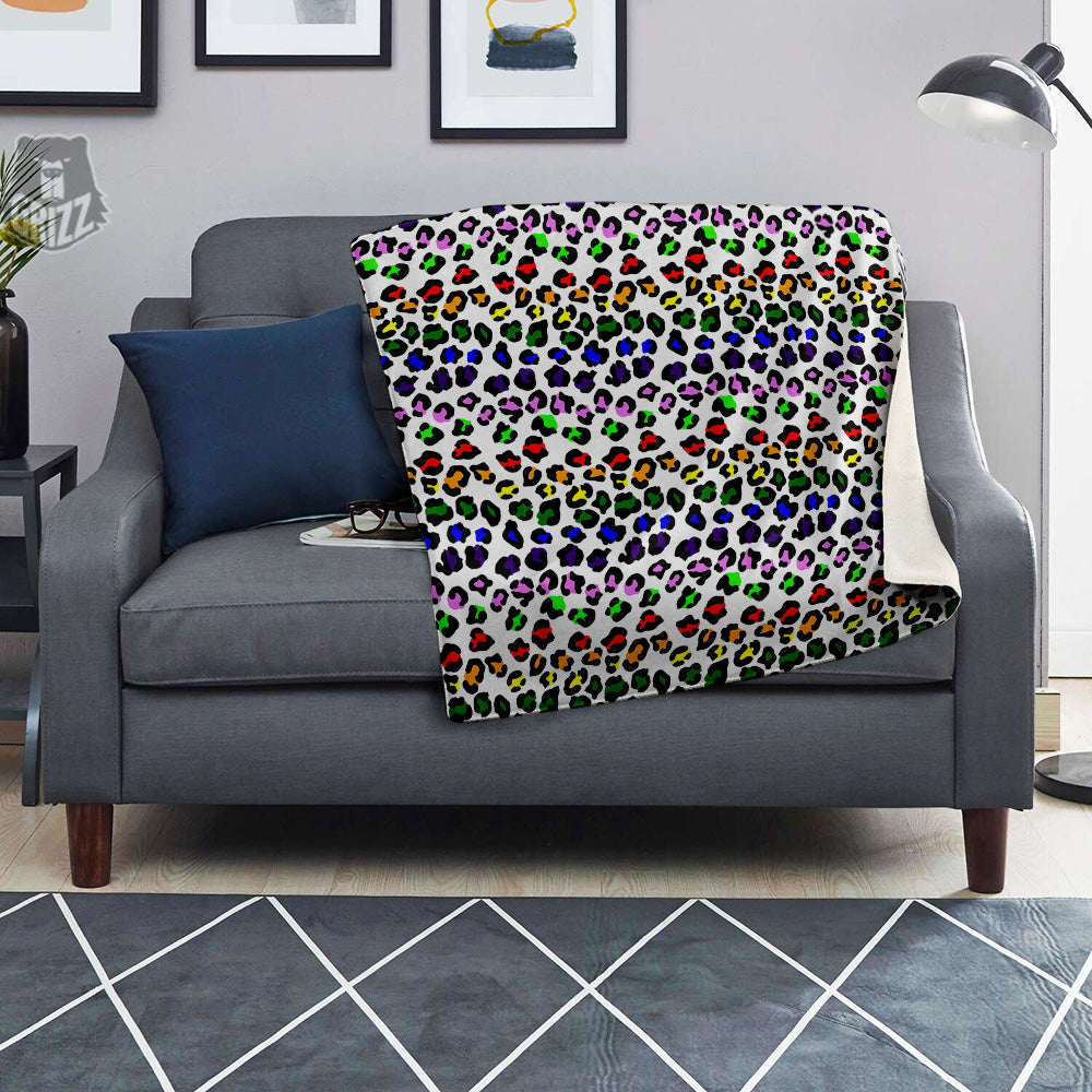 Rainbow LGBT Leopard Print Pattern Blanket-grizzshop