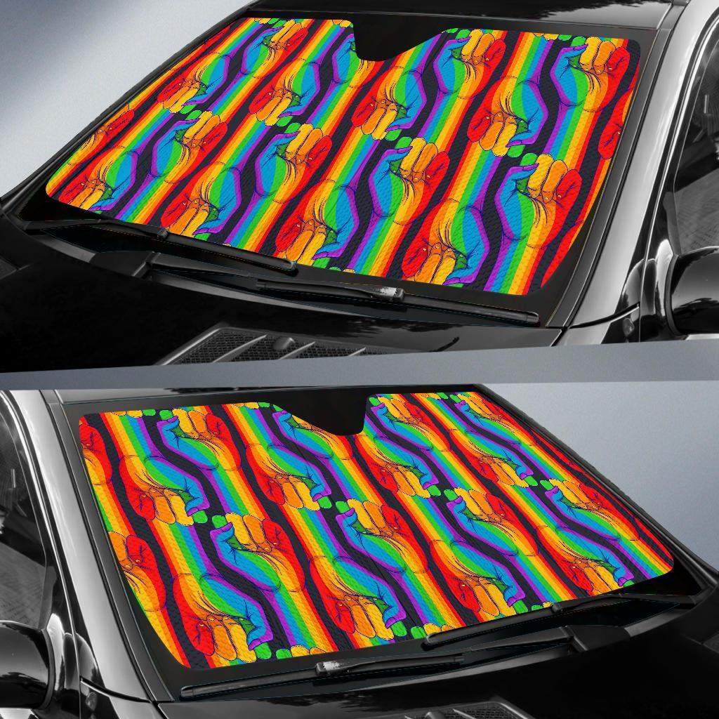 Rainbow Lgbt Patterm Print Car Sun Shade-grizzshop
