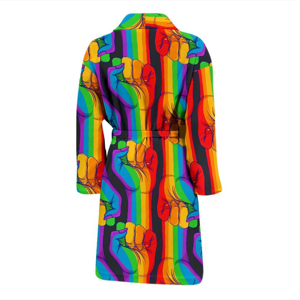 Rainbow Lgbt Patterm Print Men Long Robe-grizzshop