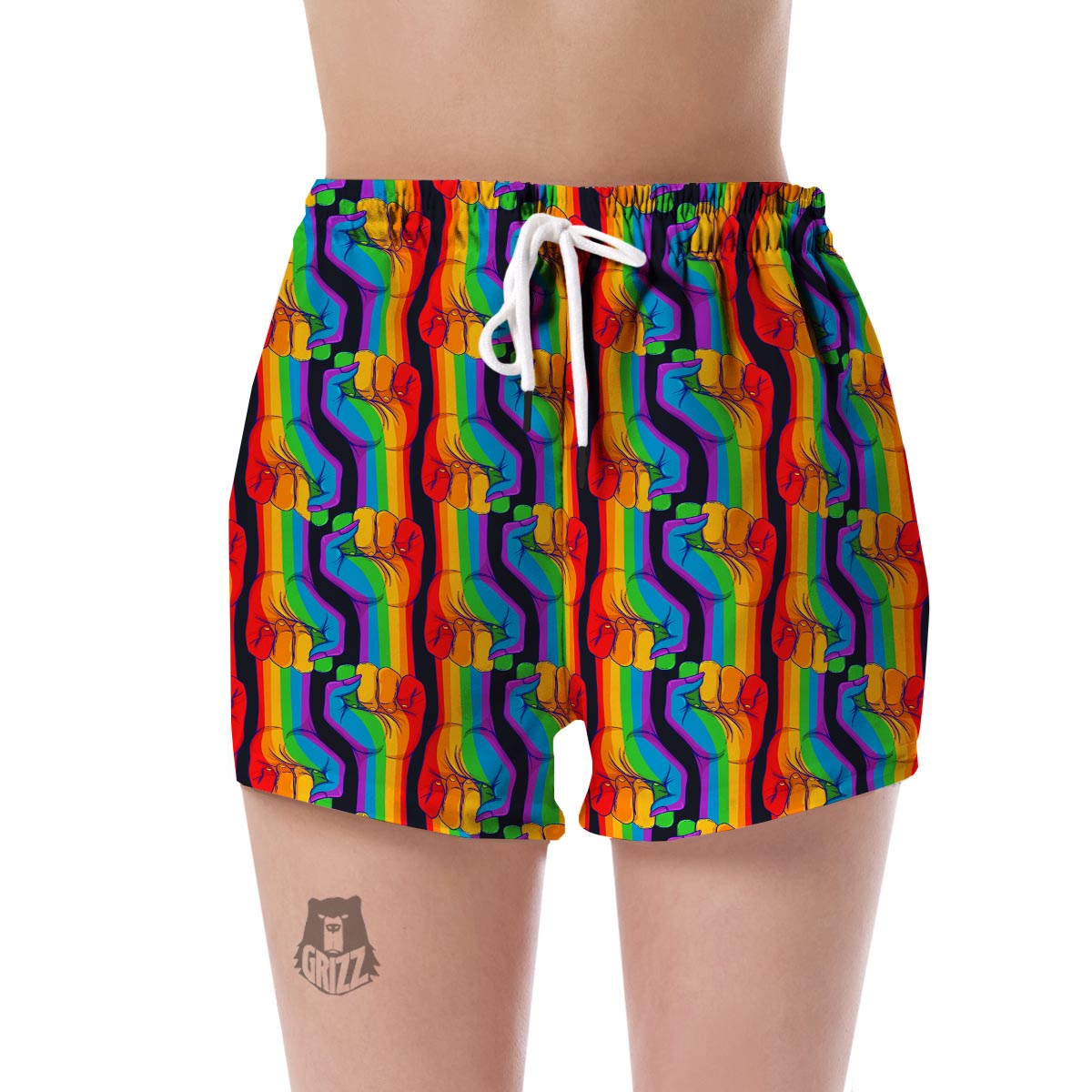Rainbow Lgbt Patterm Print Women's Shorts-grizzshop