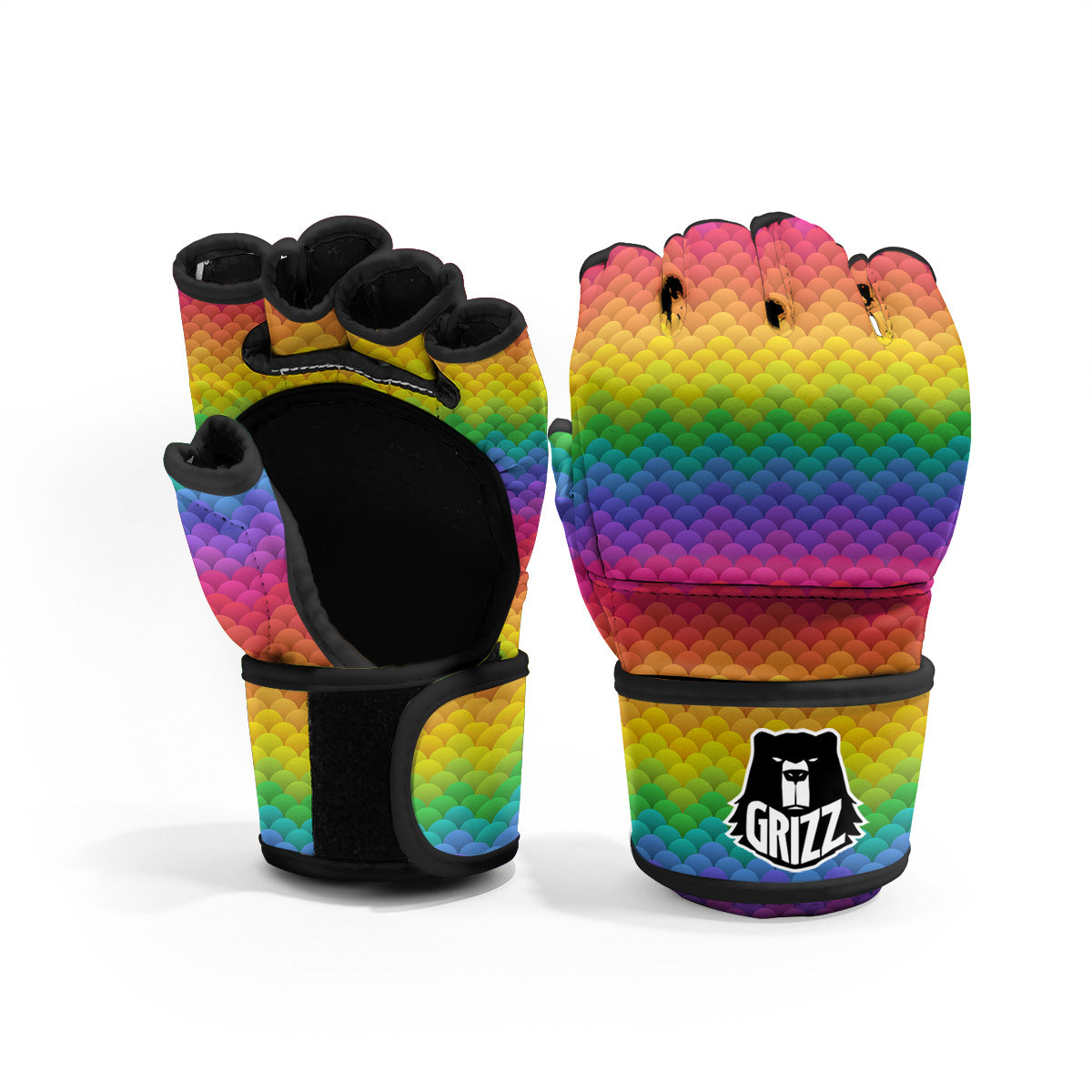 Rainbow Light Blobs Print Pattern MMA Gloves-grizzshop