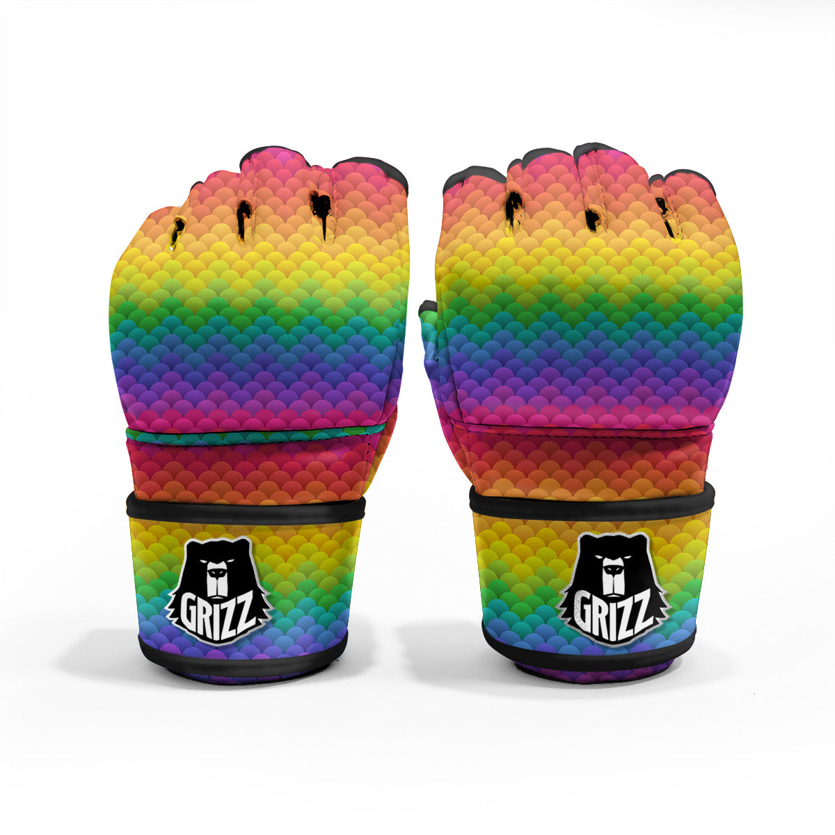 Rainbow Light Blobs Print Pattern MMA Gloves-grizzshop