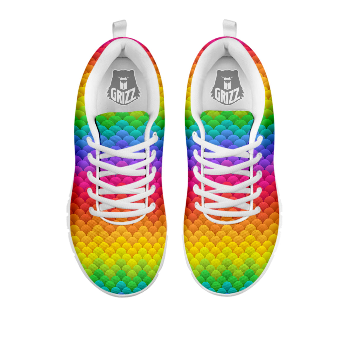 Rainbow Light Blobs Print Pattern White Sneaker-grizzshop