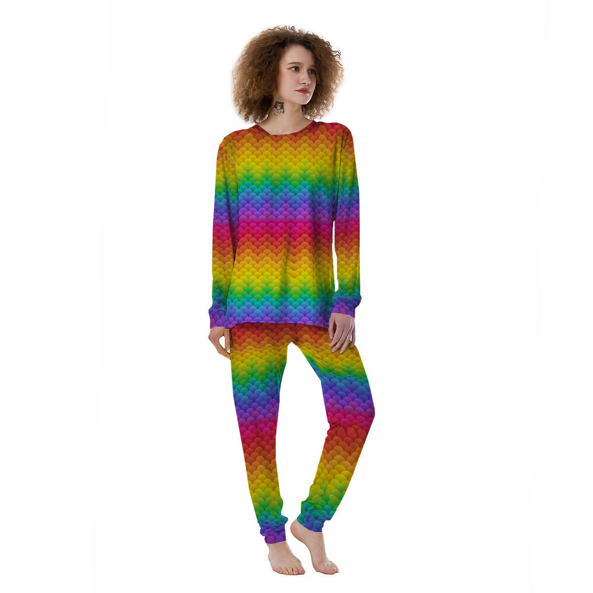 Rainbow Light Blobs Print Pattern Women's Pajamas-grizzshop