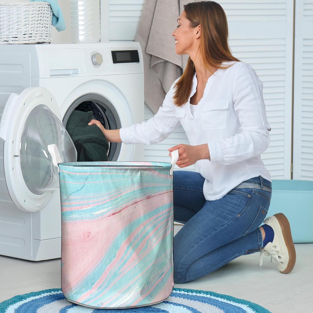 Rainbow Marble Laundry Basket-grizzshop