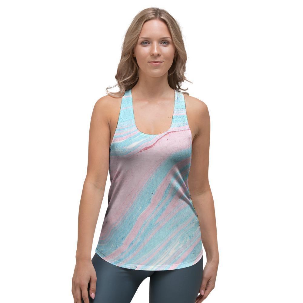 Rainbow Marble Women's Racerback Tank Top-grizzshop