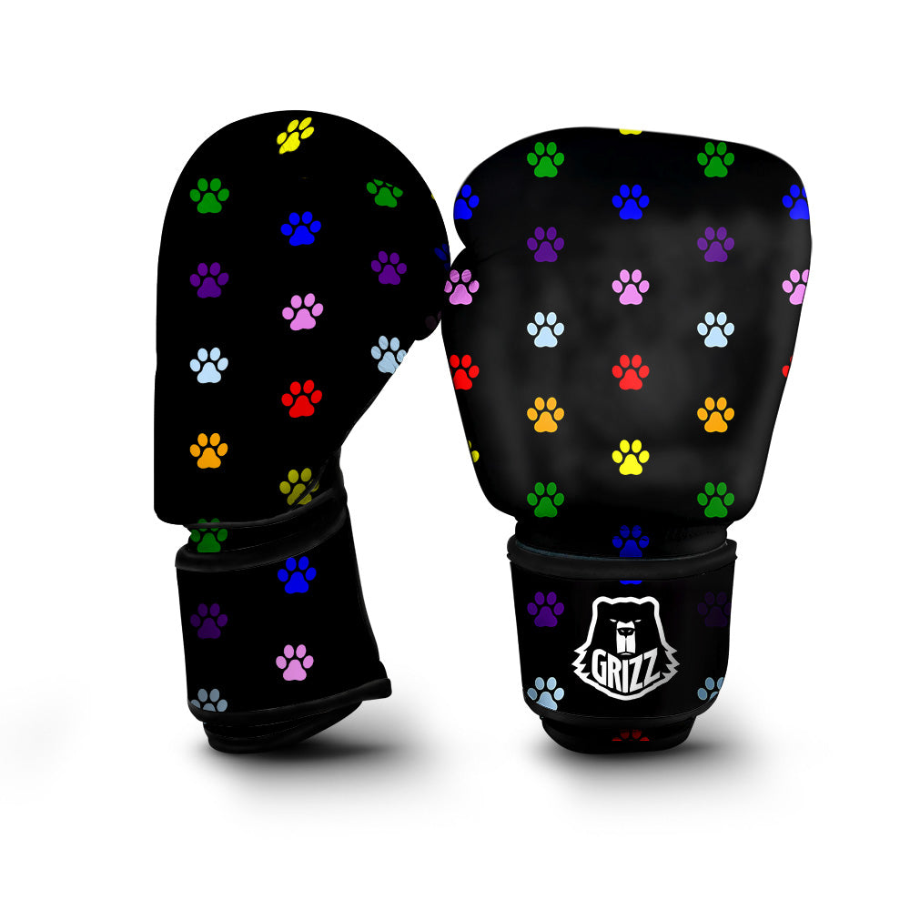 Rainbow Paw LGBT Print Pattern Paw Print Boxing Gloves-grizzshop