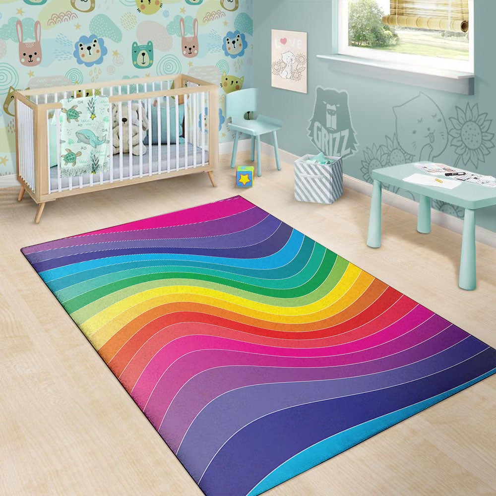Rainbow Print Floor Mat-grizzshop