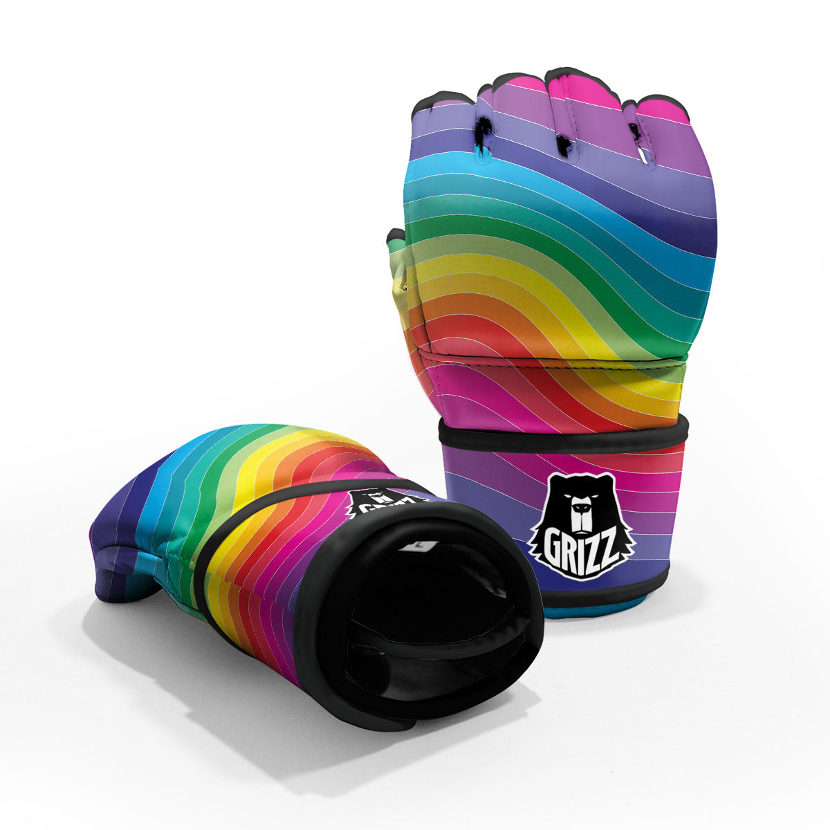Rainbow Print MMA Gloves-grizzshop