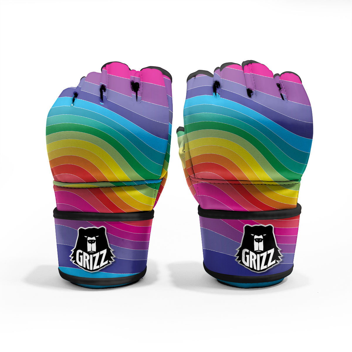 Rainbow Print MMA Gloves-grizzshop