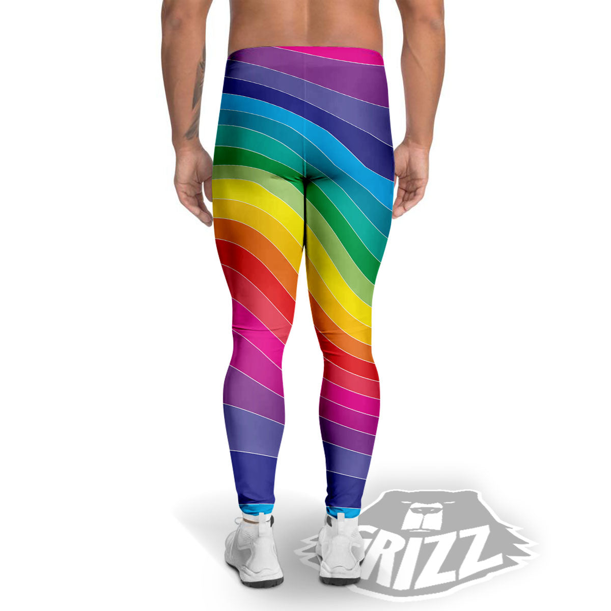 Rainbow Print Men's Leggings-grizzshop