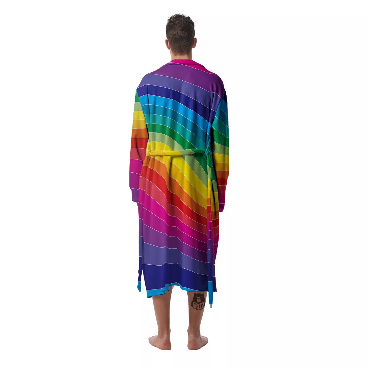Rainbow Print Men's Robe-grizzshop
