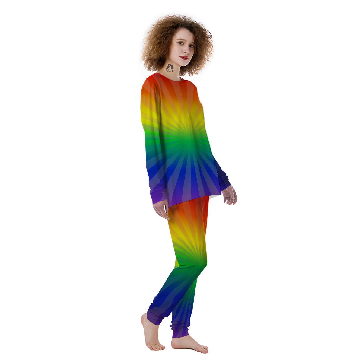 Rainbow Rays LGBT Pride Print Women's Pajamas-grizzshop