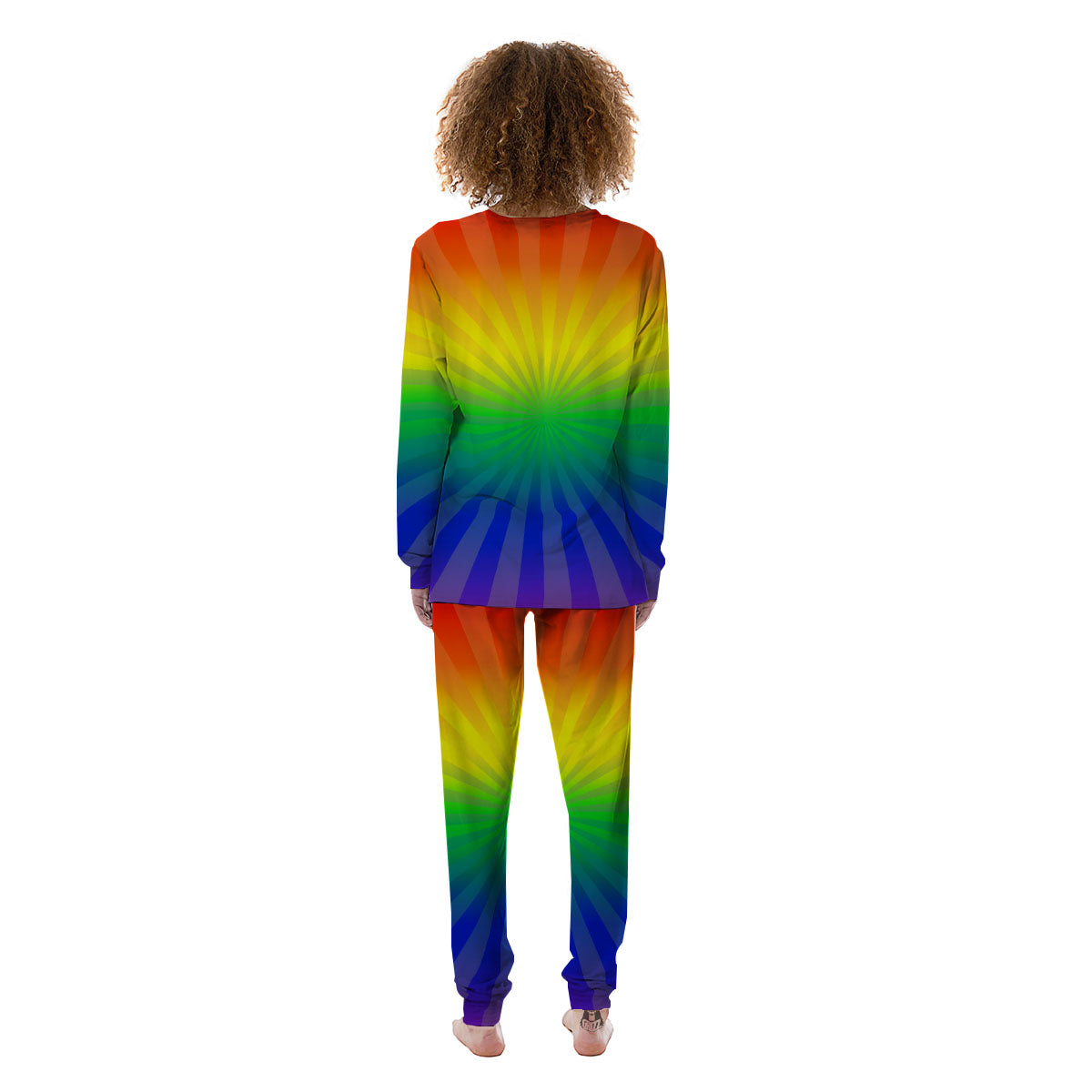 Rainbow Rays LGBT Pride Print Women's Pajamas-grizzshop