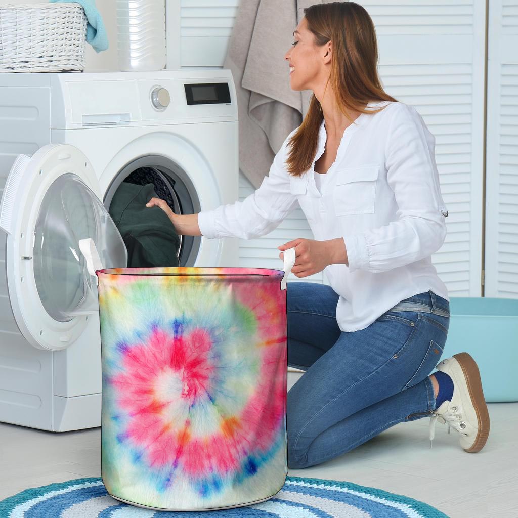 Rainbow Tie Dye Laundry Basket-grizzshop