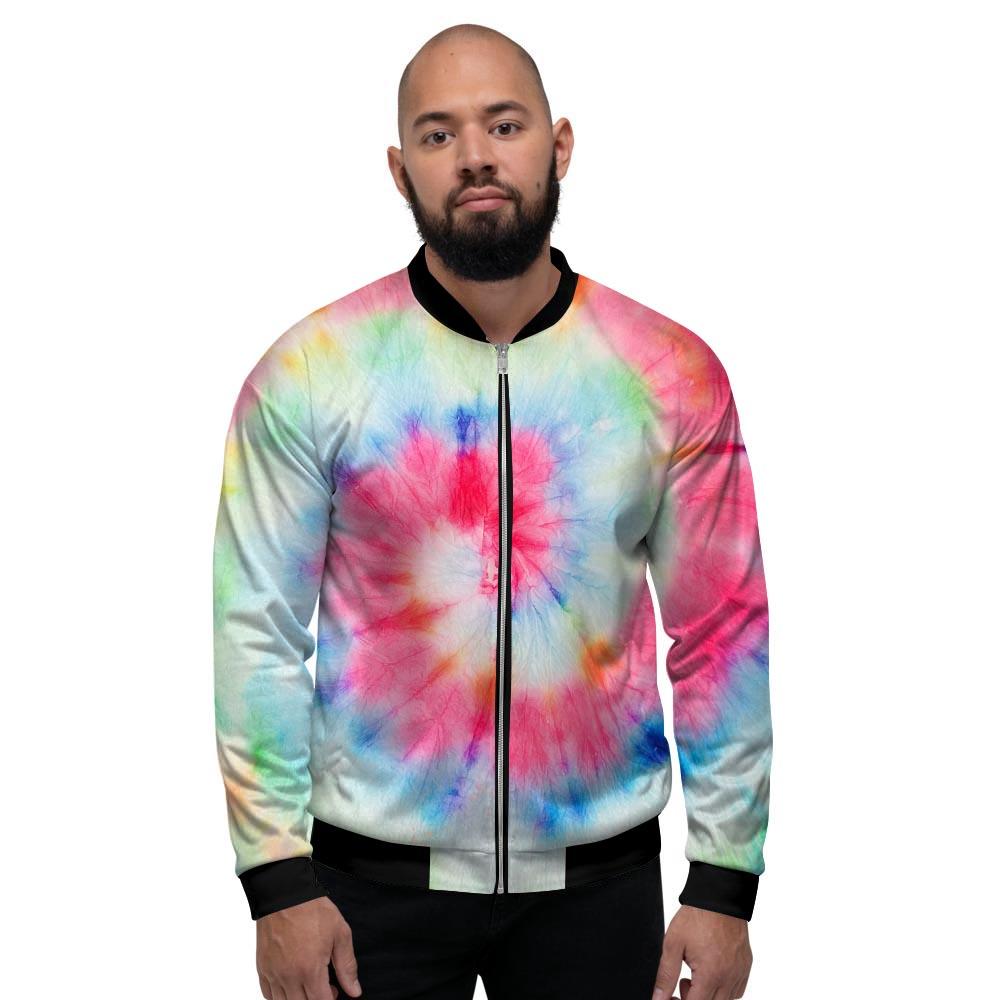 Tie Dye Blue Men's Bomber Jacket