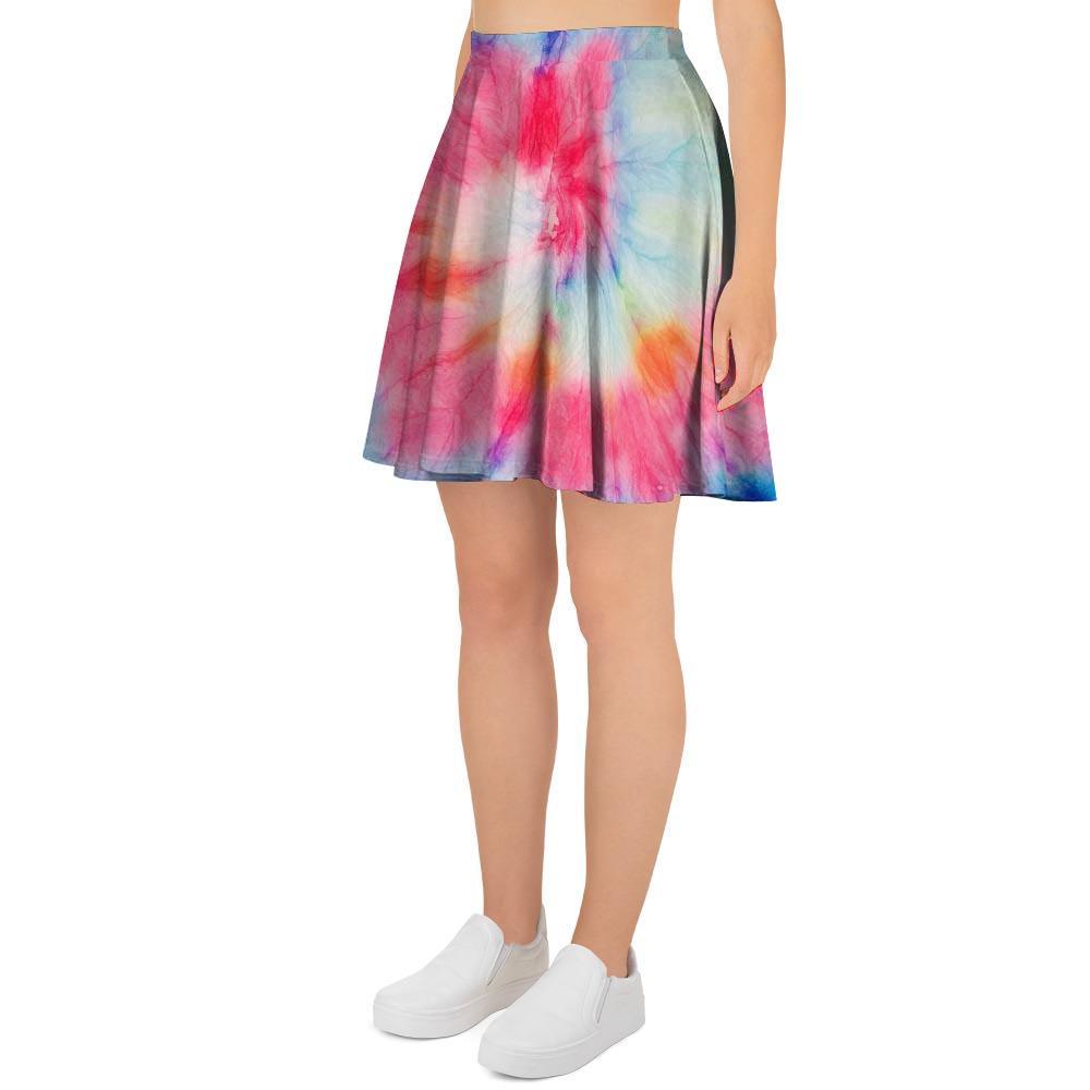 Rainbow Tie Dye Print Women's Skirt-grizzshop