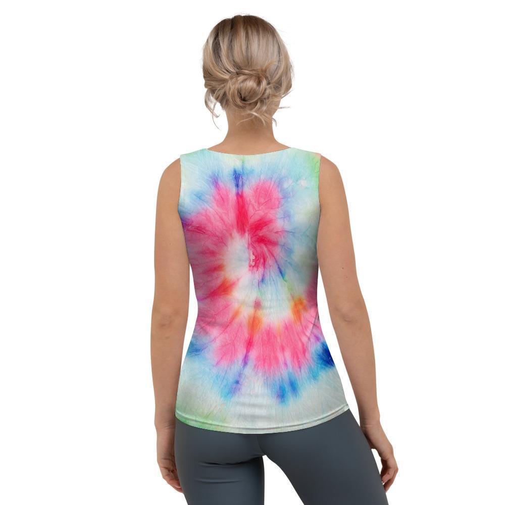 Rainbow Tie Dye Print Women's Tank Top-grizzshop