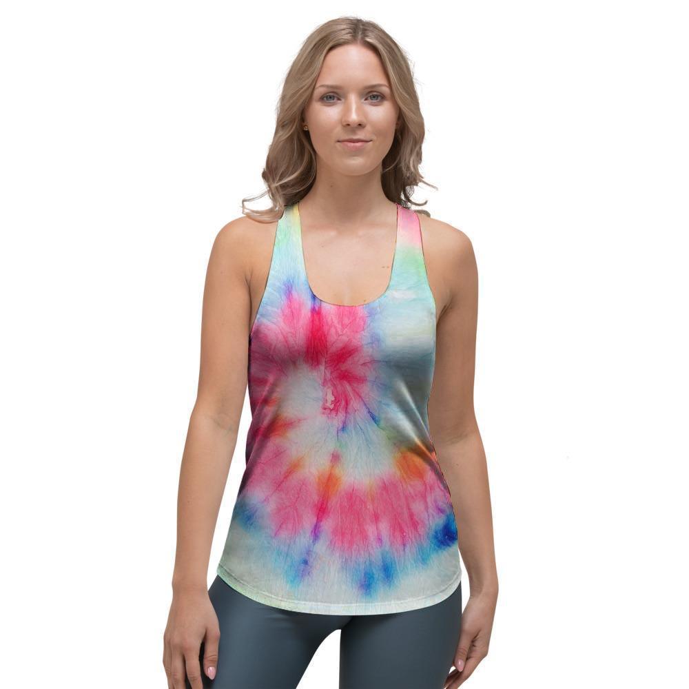 Rainbow Tie Dye Women's Racerback Tank Top-grizzshop