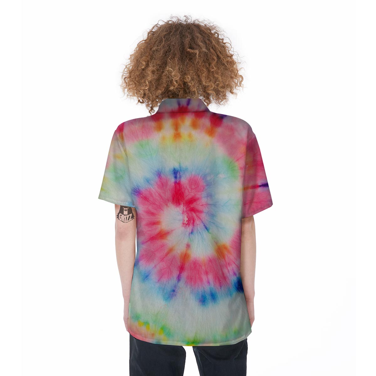 Rainbow Tie Dye Women's Short Sleeve Shirts-grizzshop