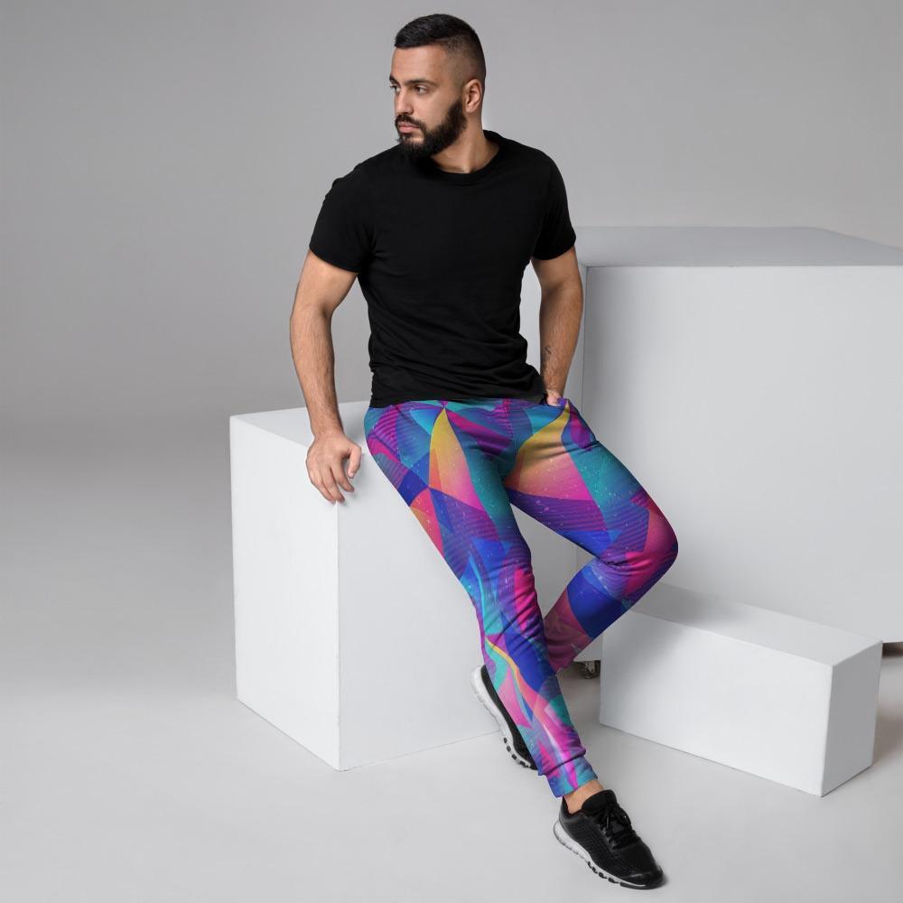 Rainbow Triangle Geometric Men's Joggers-grizzshop