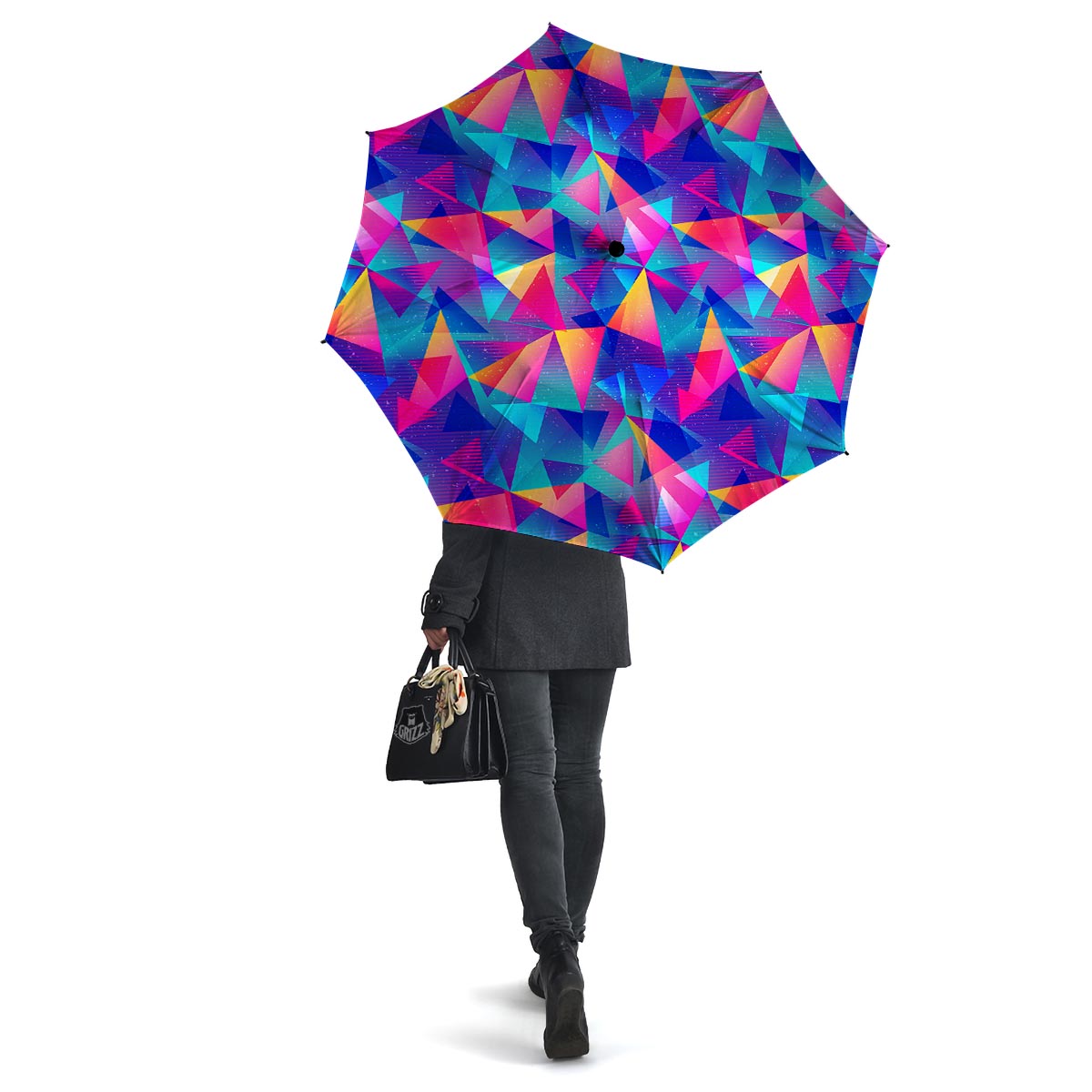 Rainbow Triangle Geometric Umbrella-grizzshop