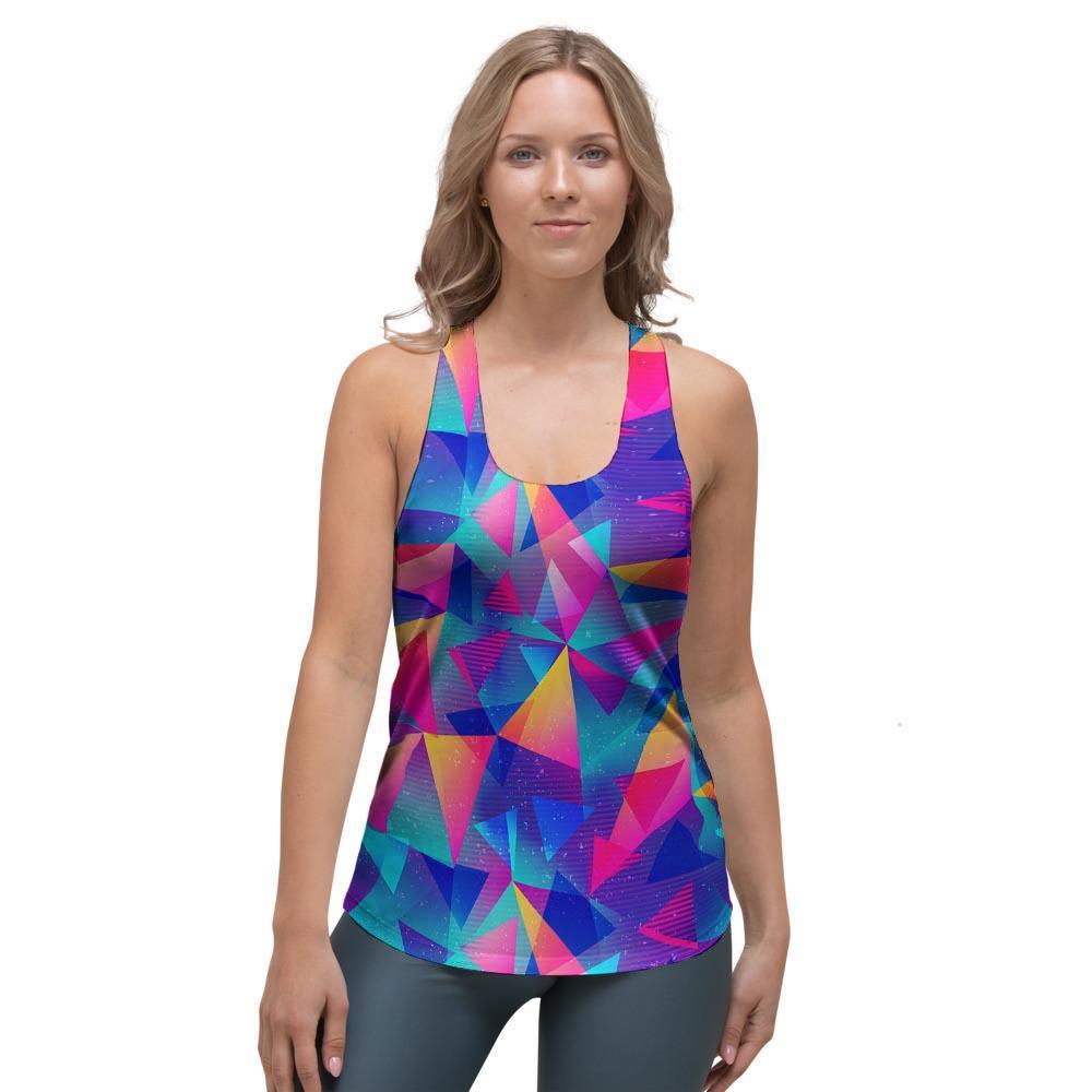 Rainbow Triangle Geometric Women's Racerback Tank Top-grizzshop