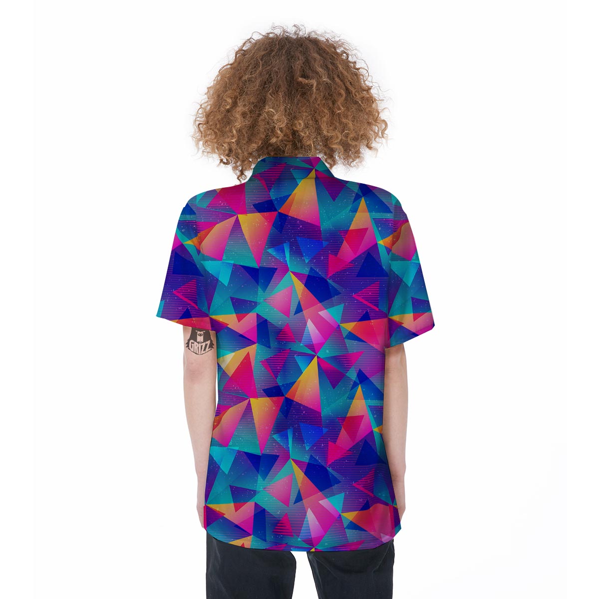 Rainbow Triangle Geometric Women's Short Sleeve Shirts-grizzshop