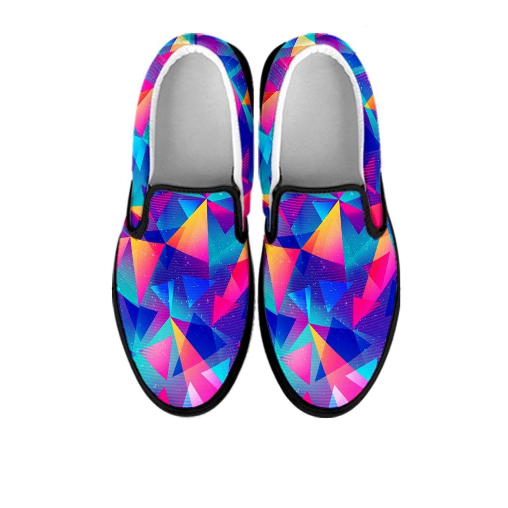 Rainbow Triangle Geometric Women's Slip On Sneakers-grizzshop