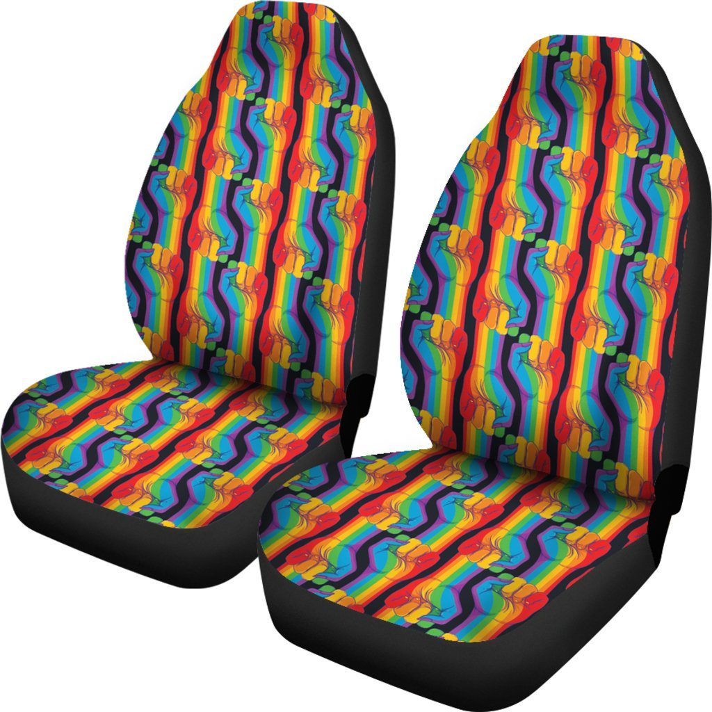 Rainbow Lgbt Pride Pattern Print Universal Fit Car Seat Cover-grizzshop