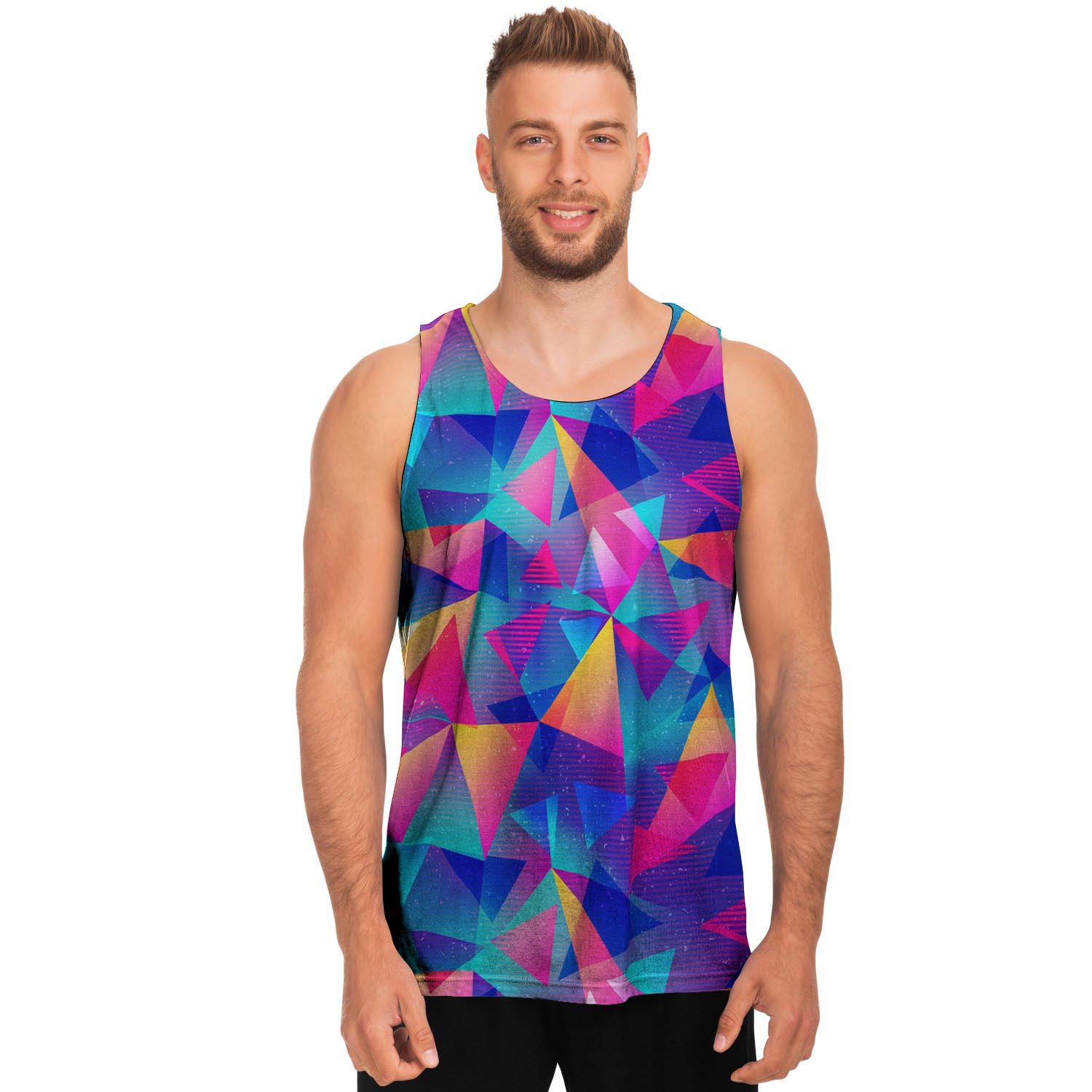 Rainbow Triangle Geometric Men's Tank Tops-grizzshop